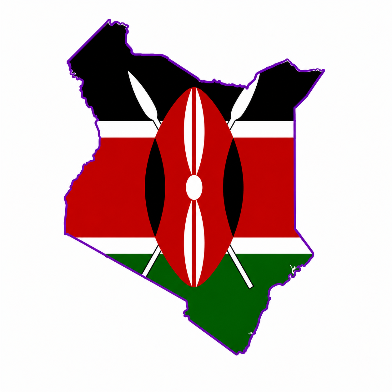 Kenya map illustration in TAA colours